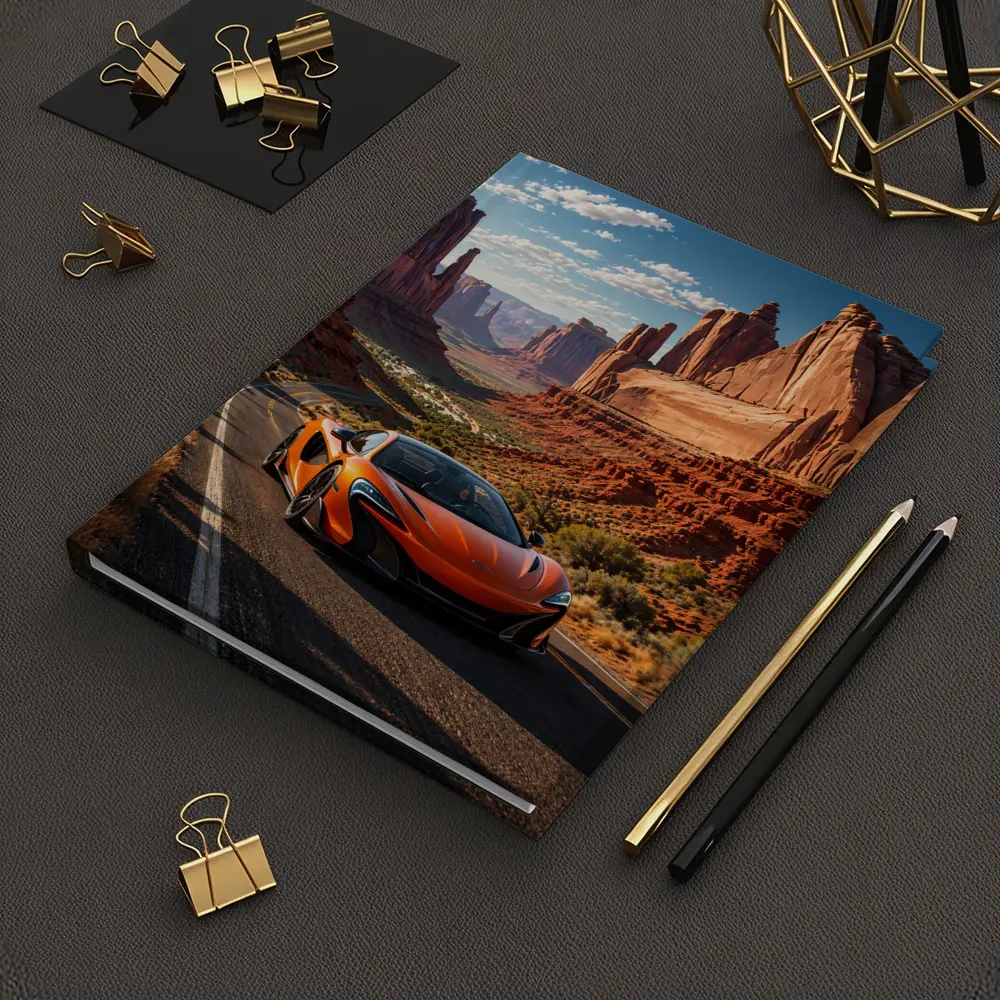 McLaren 650S Orange Canyon Desert Road – Notebooks