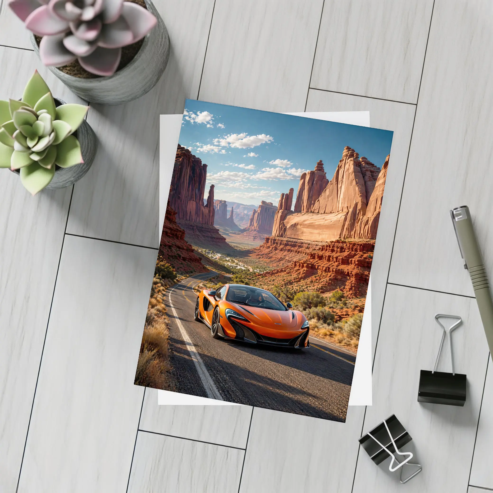 McLaren 650S Orange Canyon Desert Road – Postcards