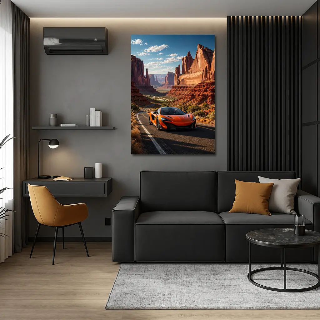 McLaren 650S Orange Canyon Desert Road – Wall Art