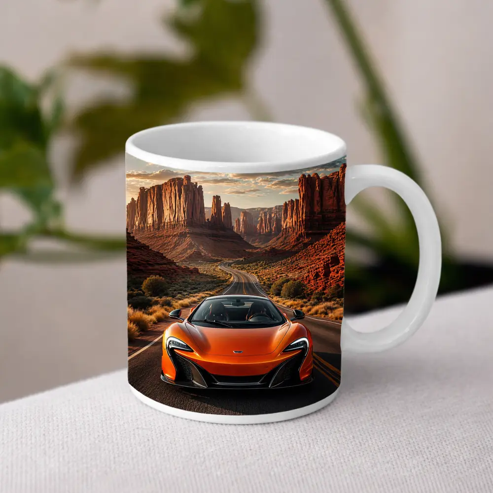 McLaren 650S Orange Canyon Desert Road – Mugs