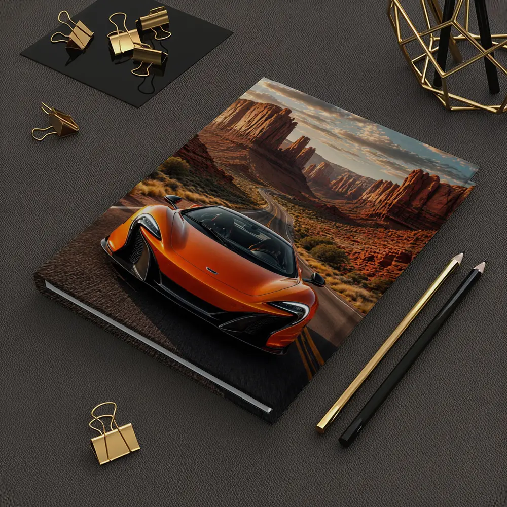 McLaren 650S Orange Canyon Desert Road – Notebooks