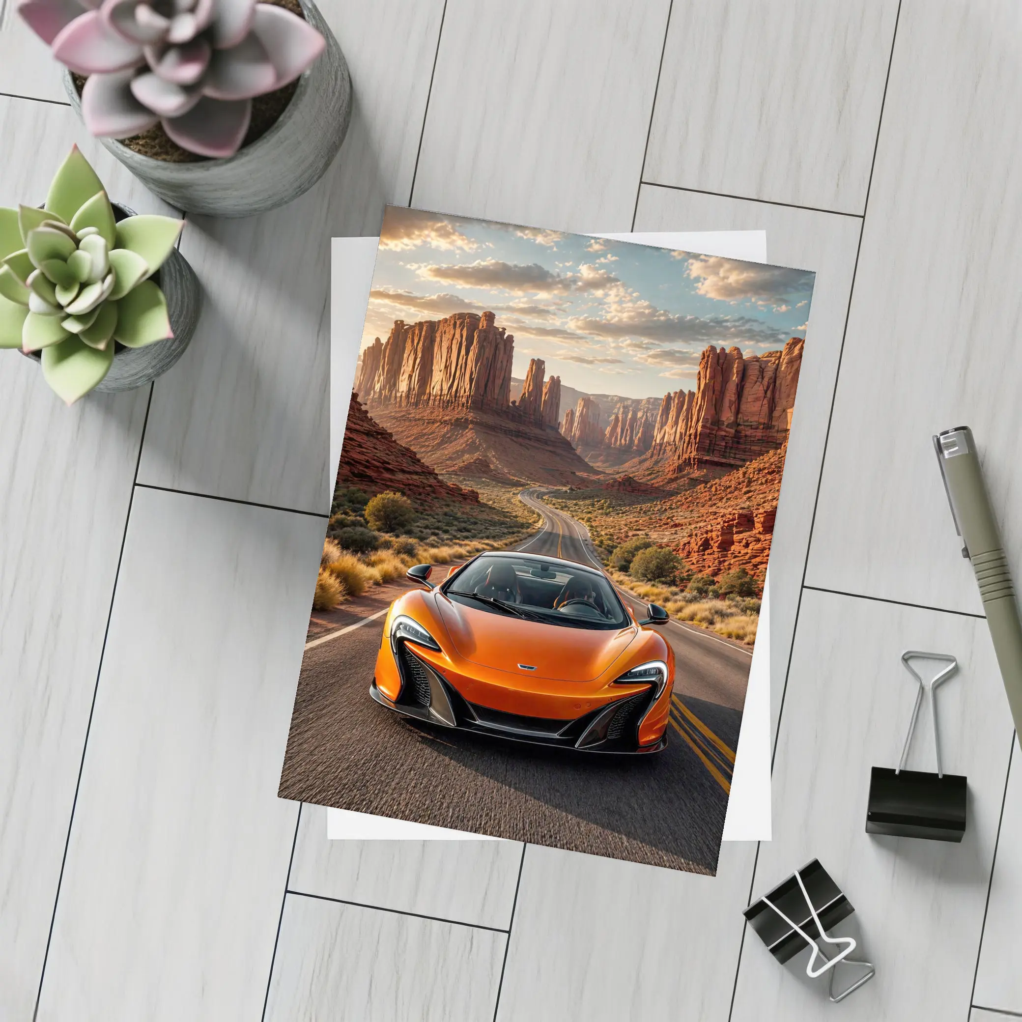 McLaren 650S Orange Canyon Desert Road – Postcards