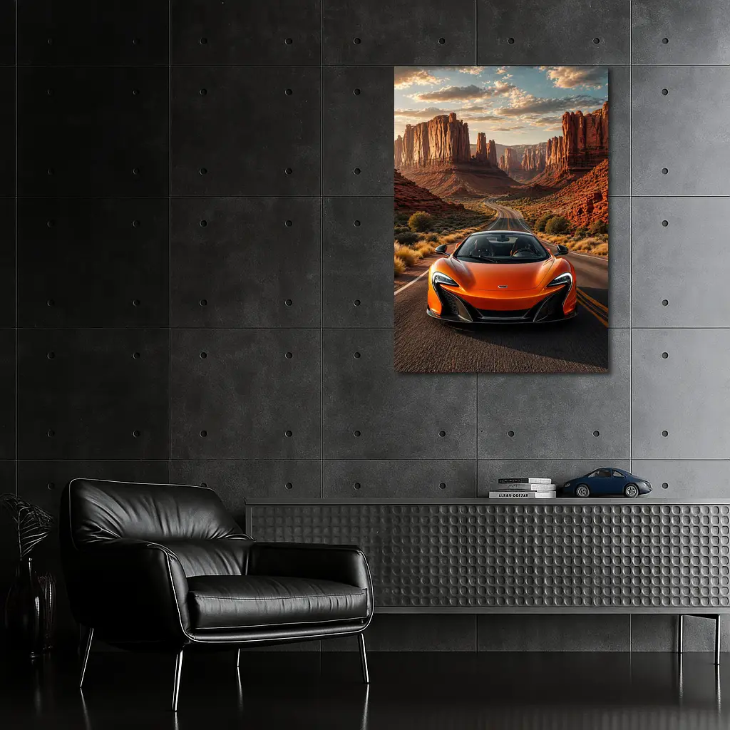 McLaren 650S Orange Canyon Desert Road – Wall Art