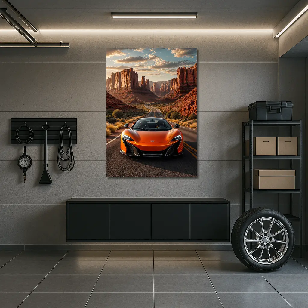 McLaren 650S Orange Canyon Desert Road – Wall Art