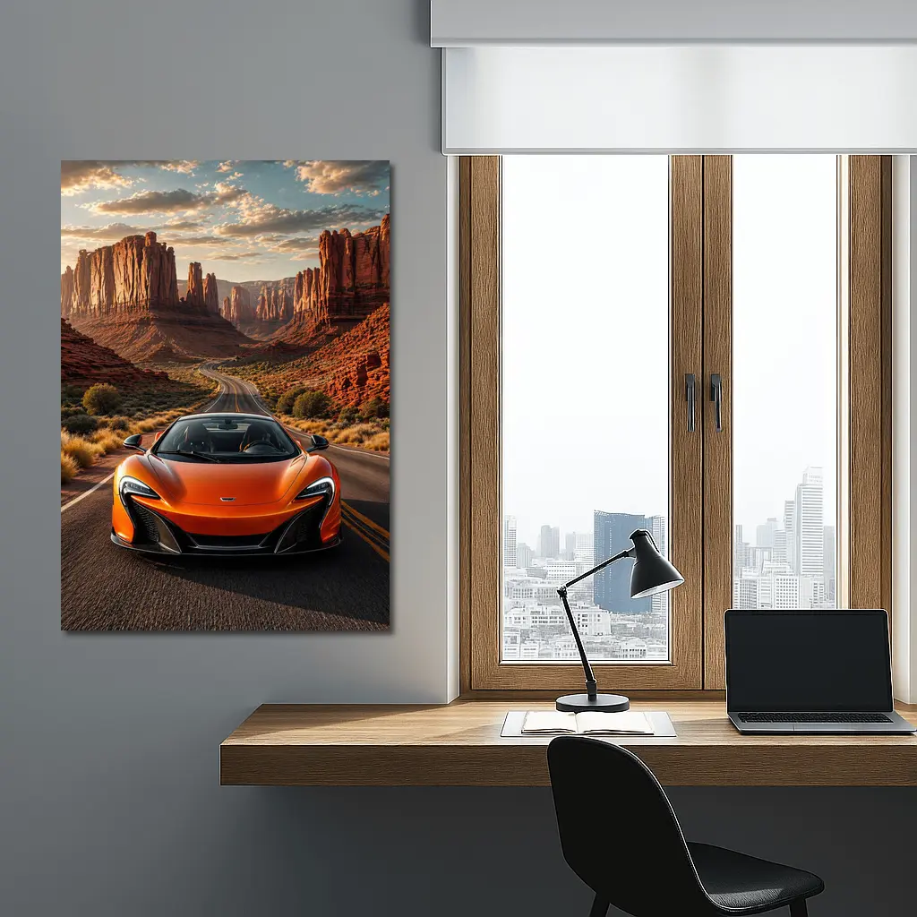 McLaren 650S Orange Canyon Desert Road – Wall Art