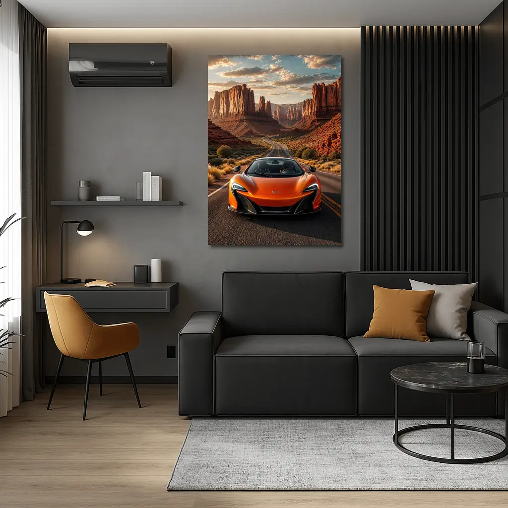 McLaren 650S Orange Canyon Desert Road – Wall Art