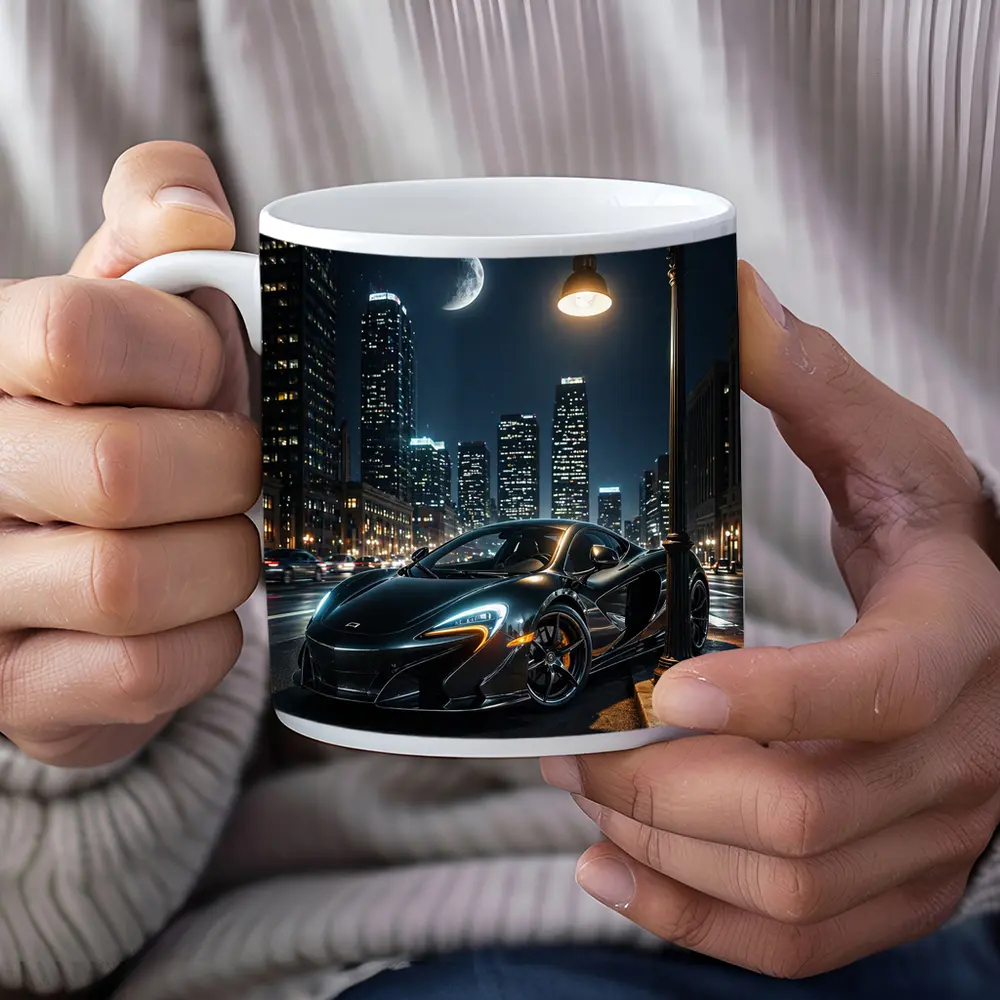 McLaren 650S Black City Night Street – Mugs