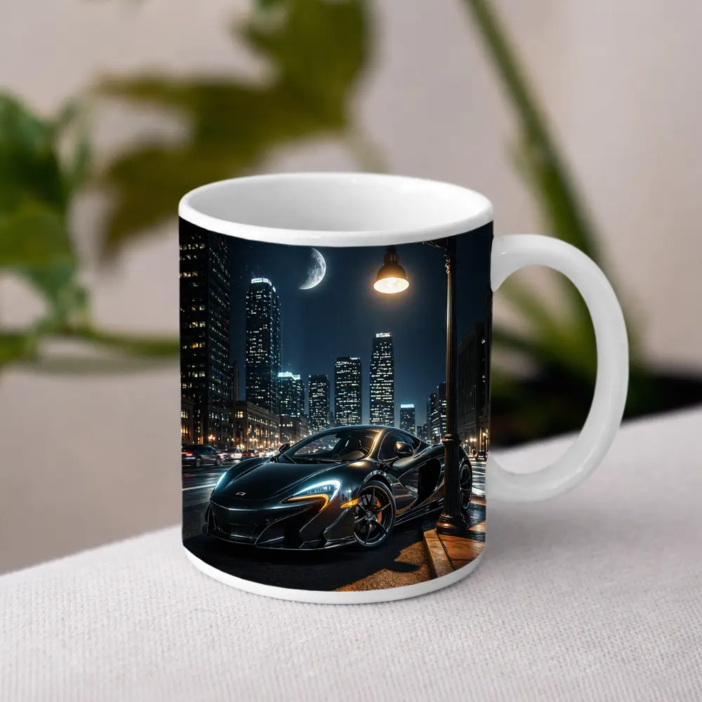 McLaren 650S Black City Night Street – Mugs