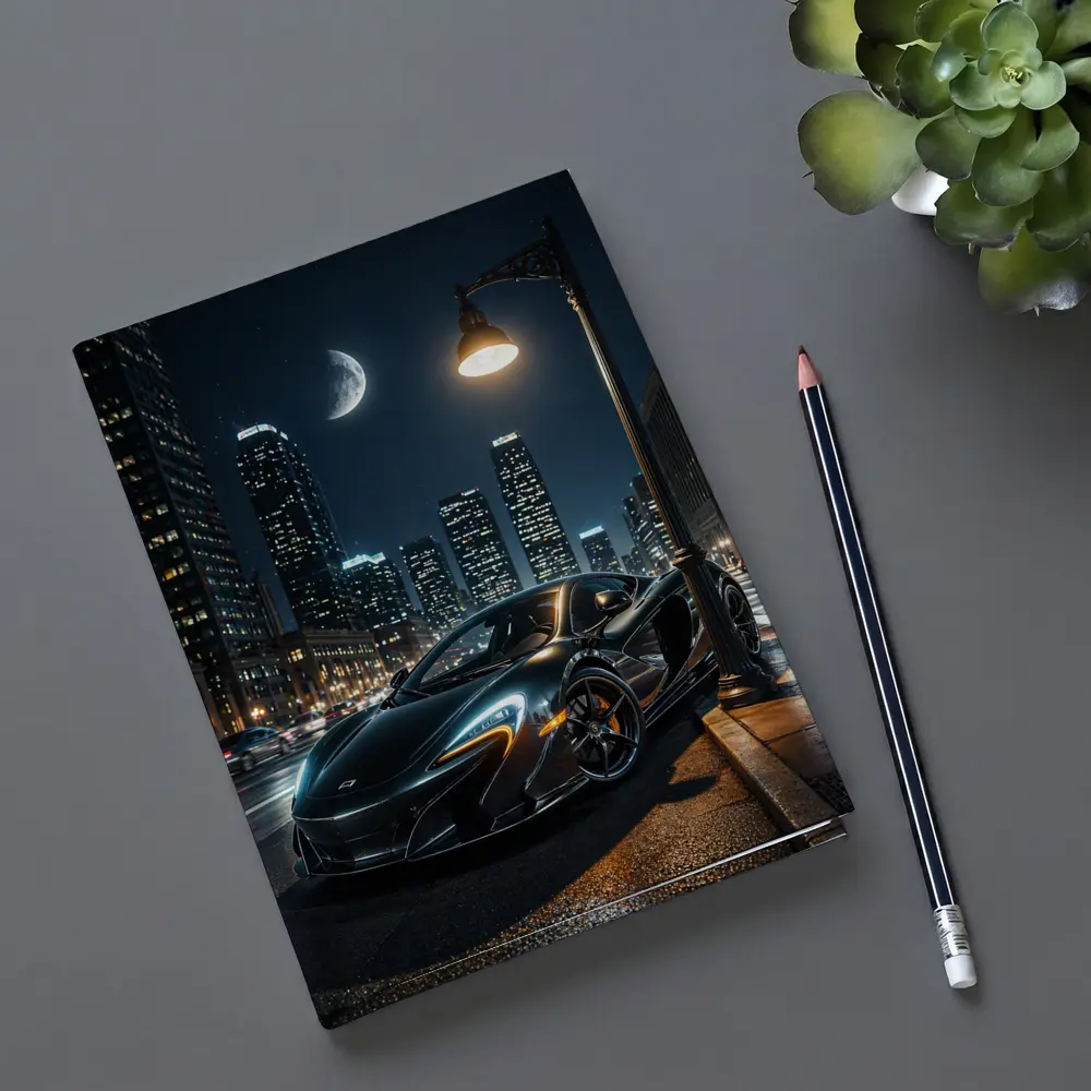 McLaren 650S Black City Night Street – Notebooks