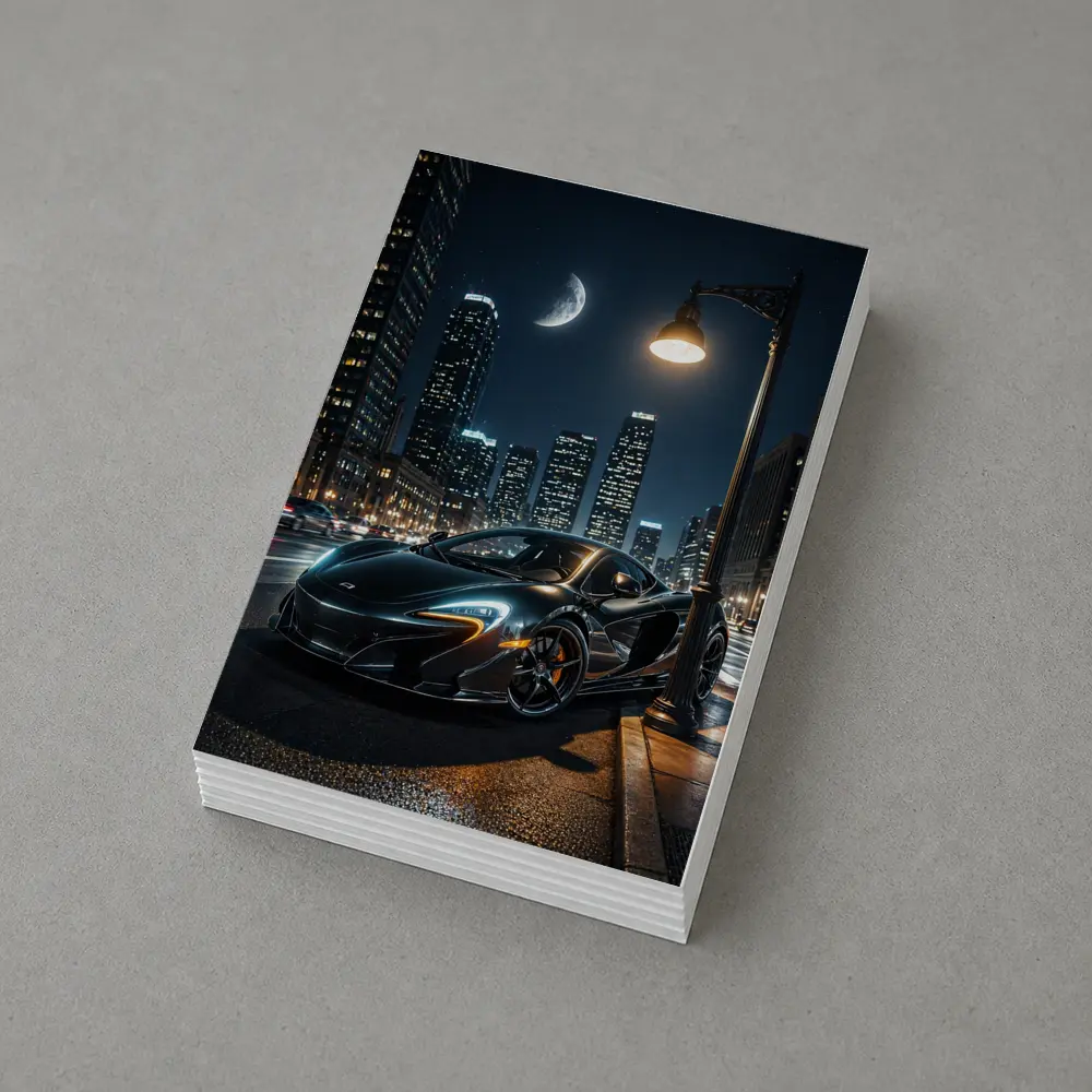 McLaren 650S Black City Night Street – Postcards
