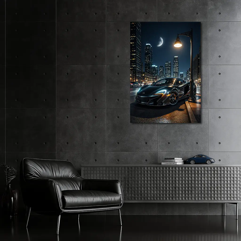 McLaren 650S Black City Night Street – Wall Art