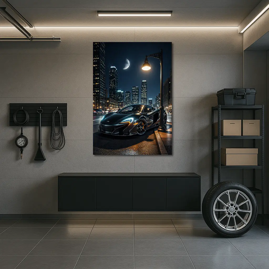 McLaren 650S Black City Night Street – Wall Art