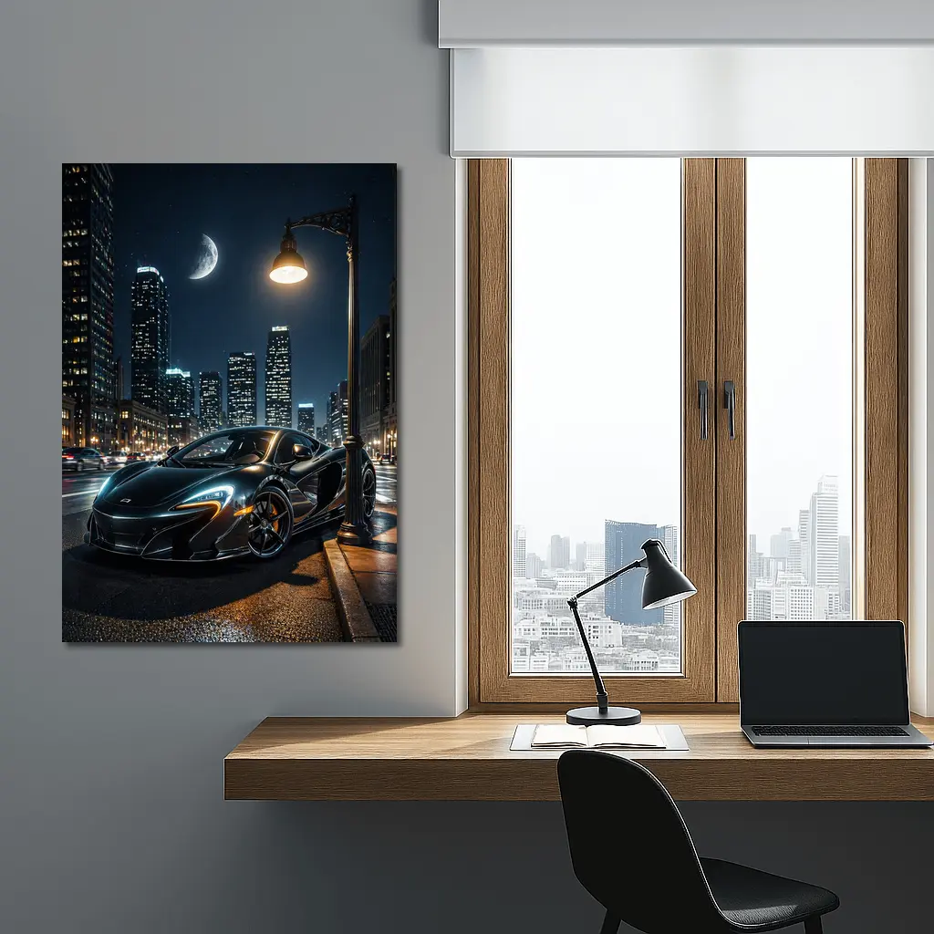 McLaren 650S Black City Night Street – Wall Art