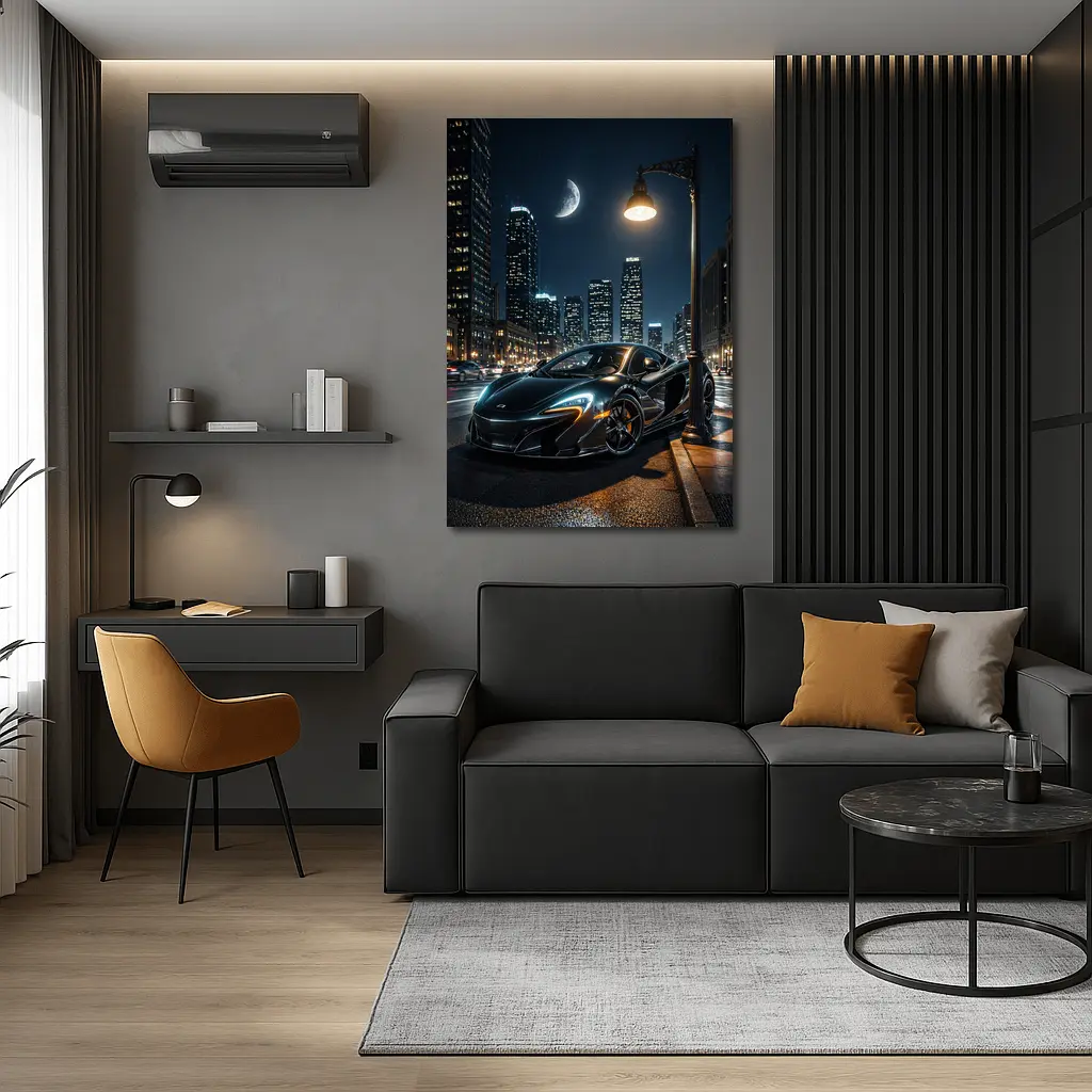 McLaren 650S Black City Night Street – Wall Art