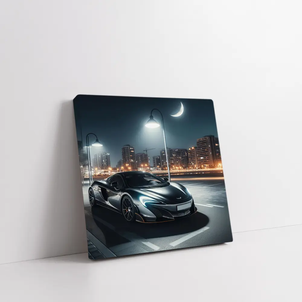 McLaren 600LT Parked City Night Street – Wall Art