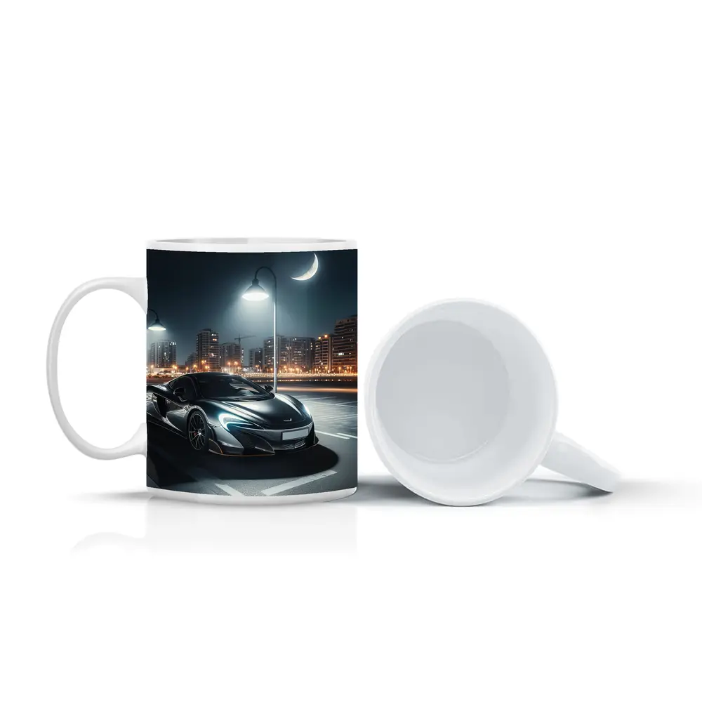 McLaren 600LT Parked City Night Street – Mugs