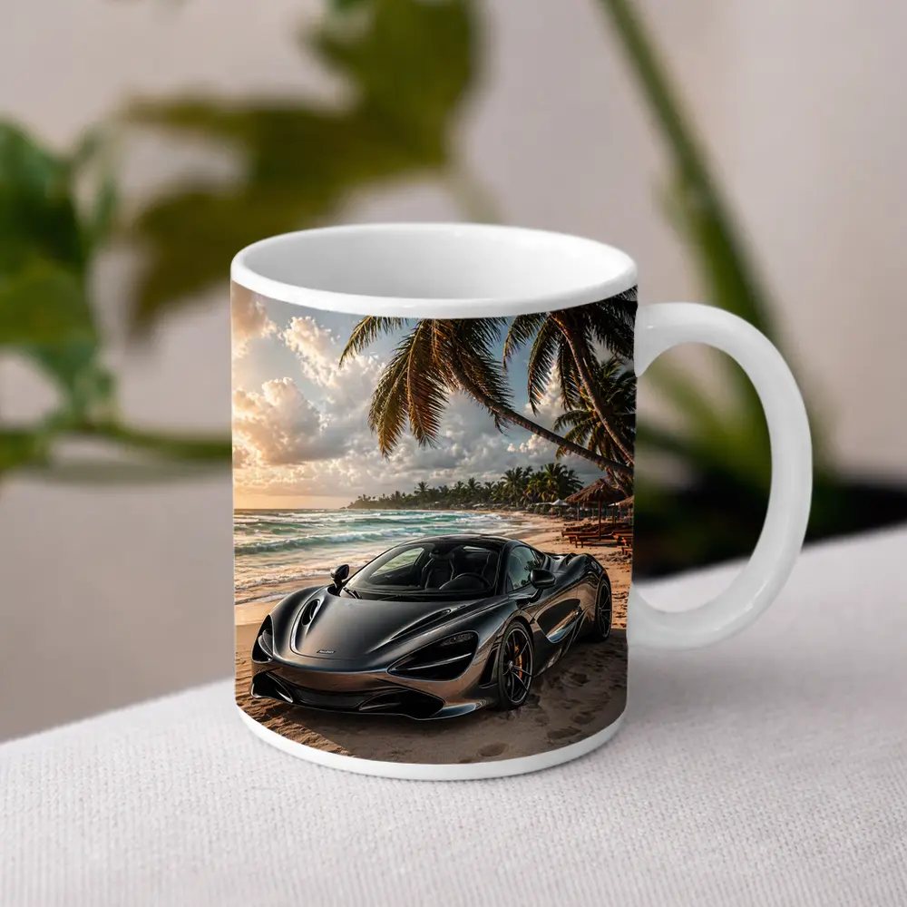 McLaren 720S Parked On Tropical Beach – Mugs