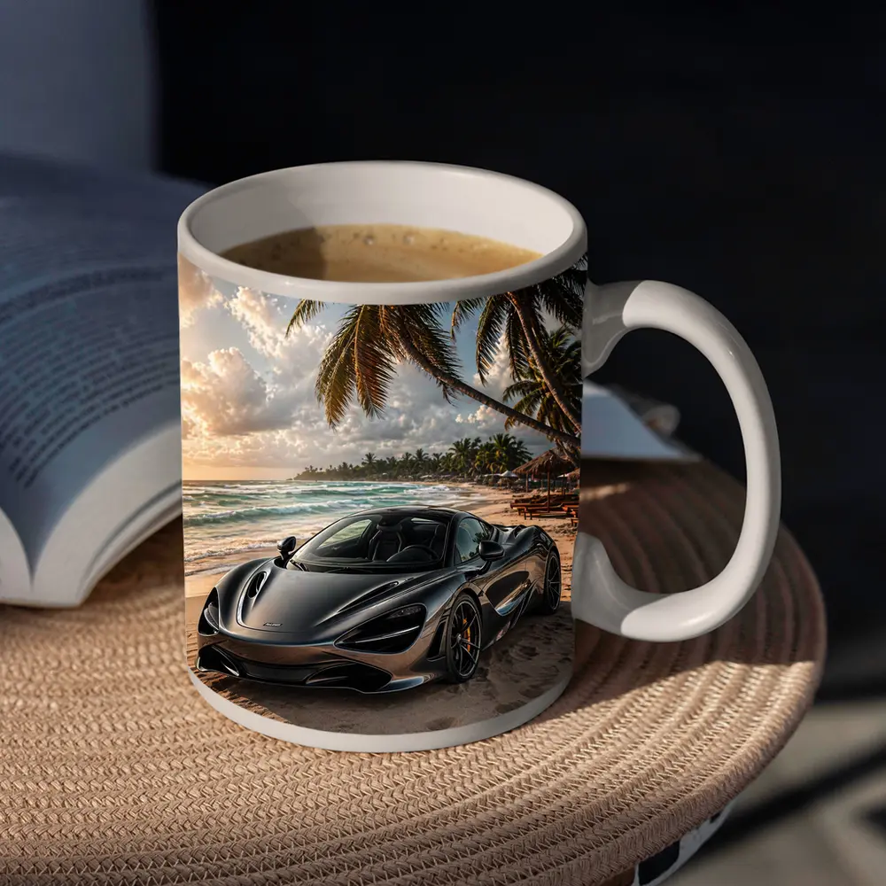 McLaren 720S Parked On Tropical Beach – Mugs