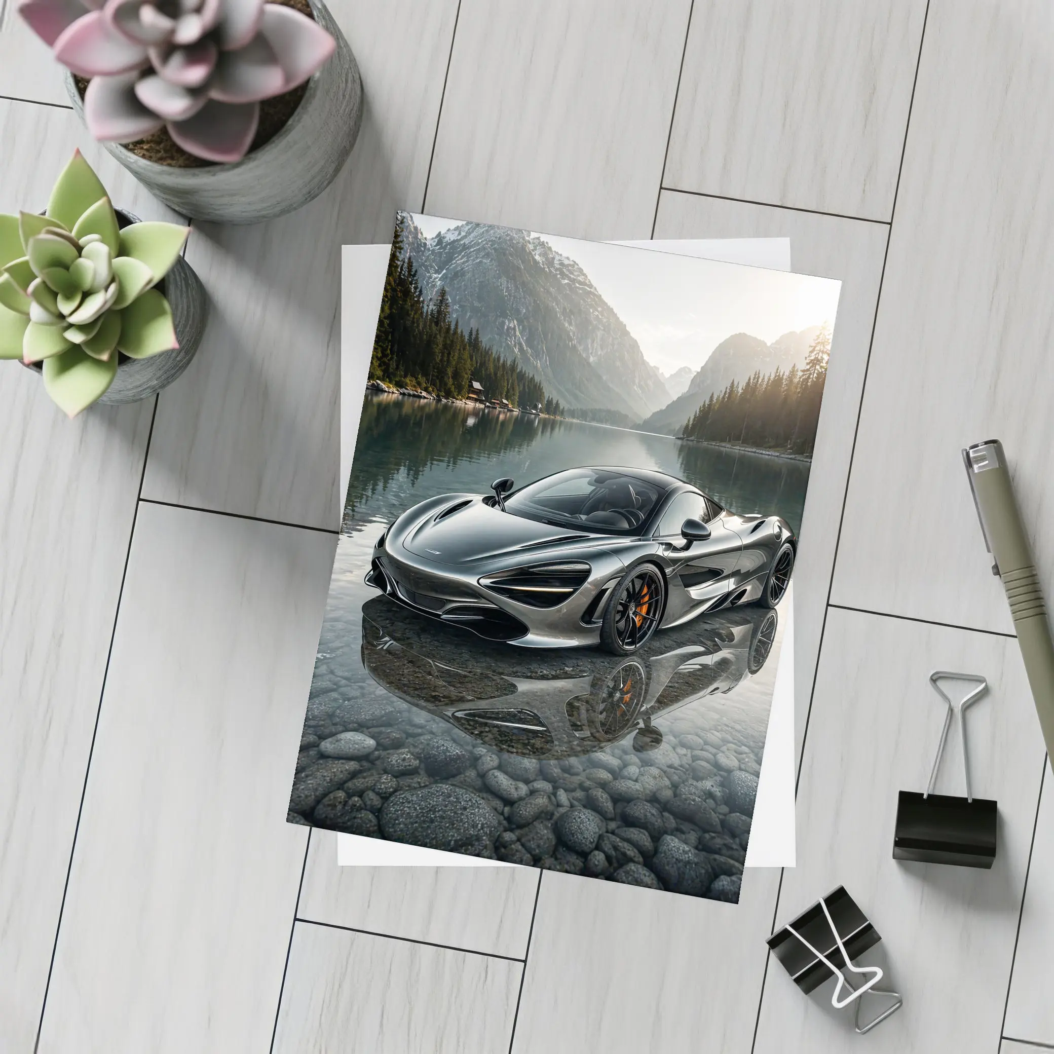 McLaren 720S Mountain Lake Reflection – Postcards