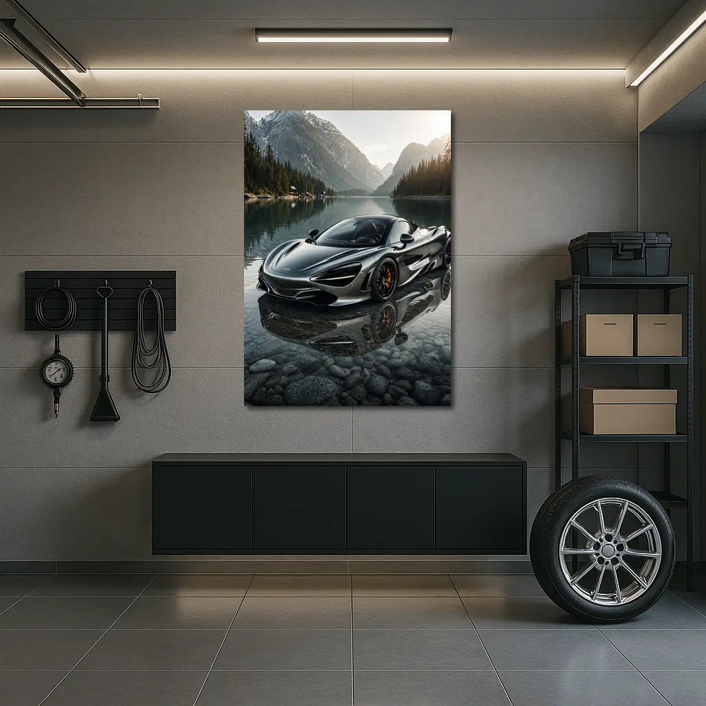 McLaren 720S Mountain Lake Reflection – Wall Art
