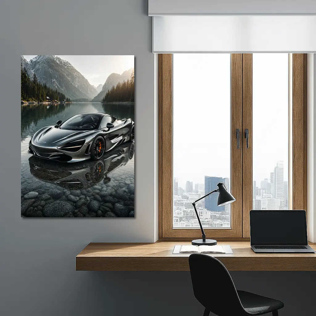 McLaren 720S Mountain Lake Reflection – Wall Art