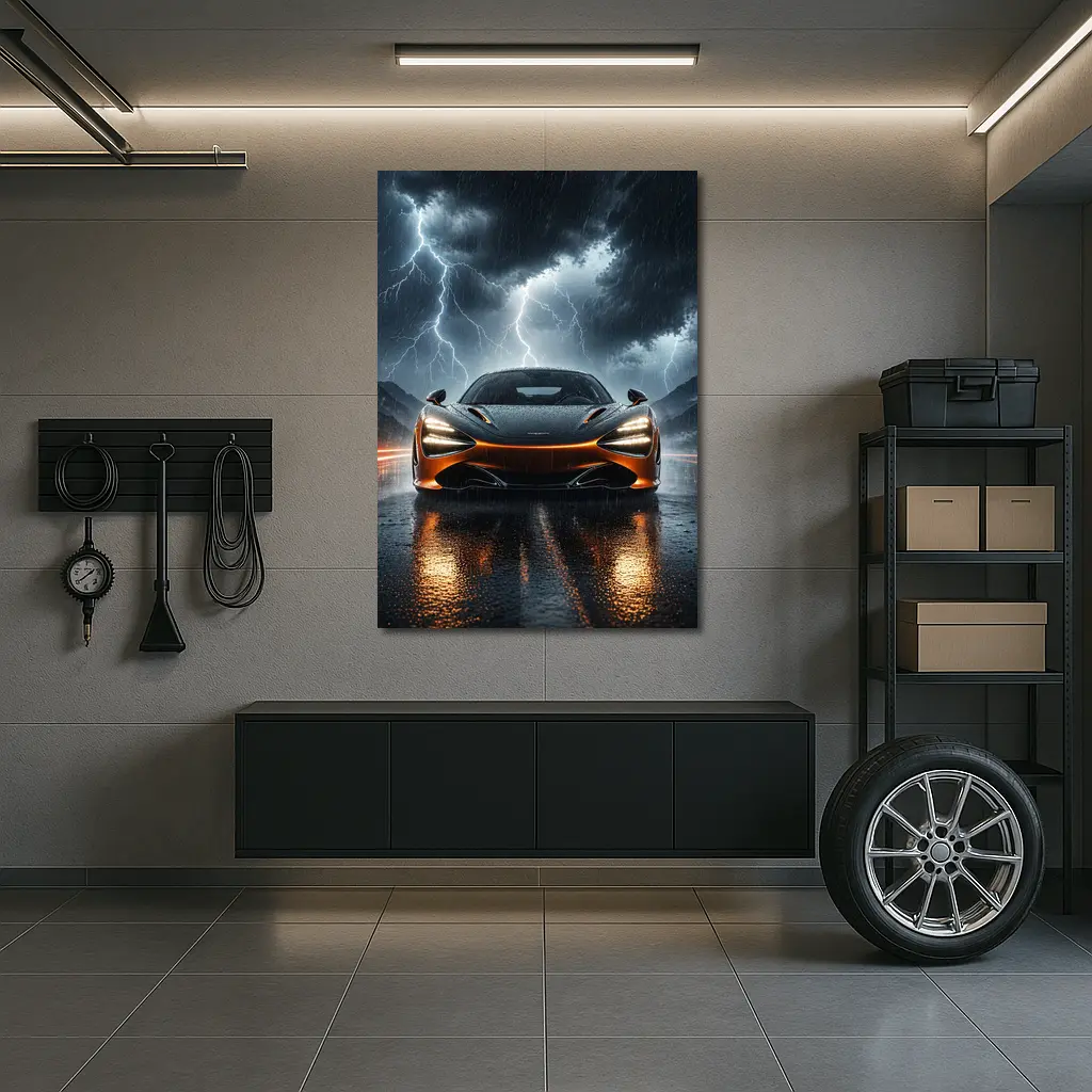 McLaren 720S Front View Stormy Night – Wall Art