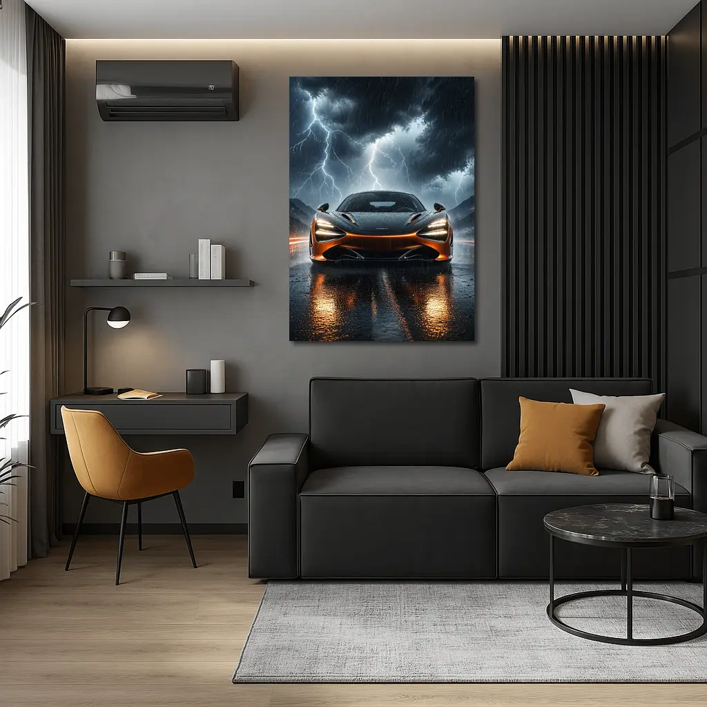 McLaren 720S Front View Stormy Night – Wall Art