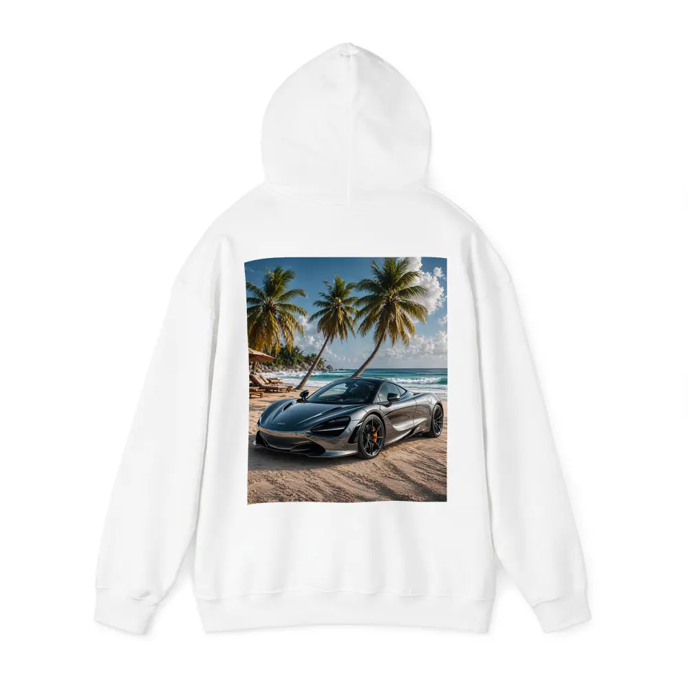 McLaren 720S Silver Supercar Tropical Beach – Hoodies
