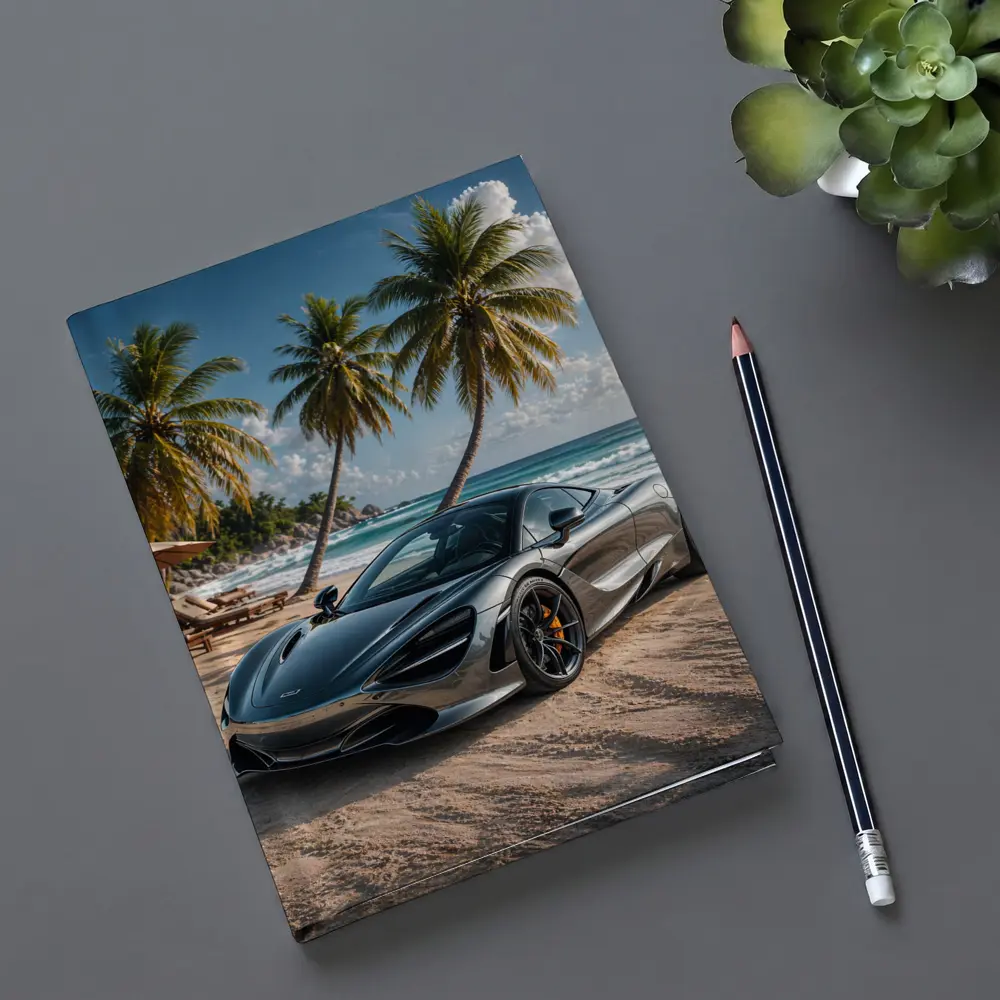 McLaren 720S Silver Supercar Tropical Beach – Notebooks