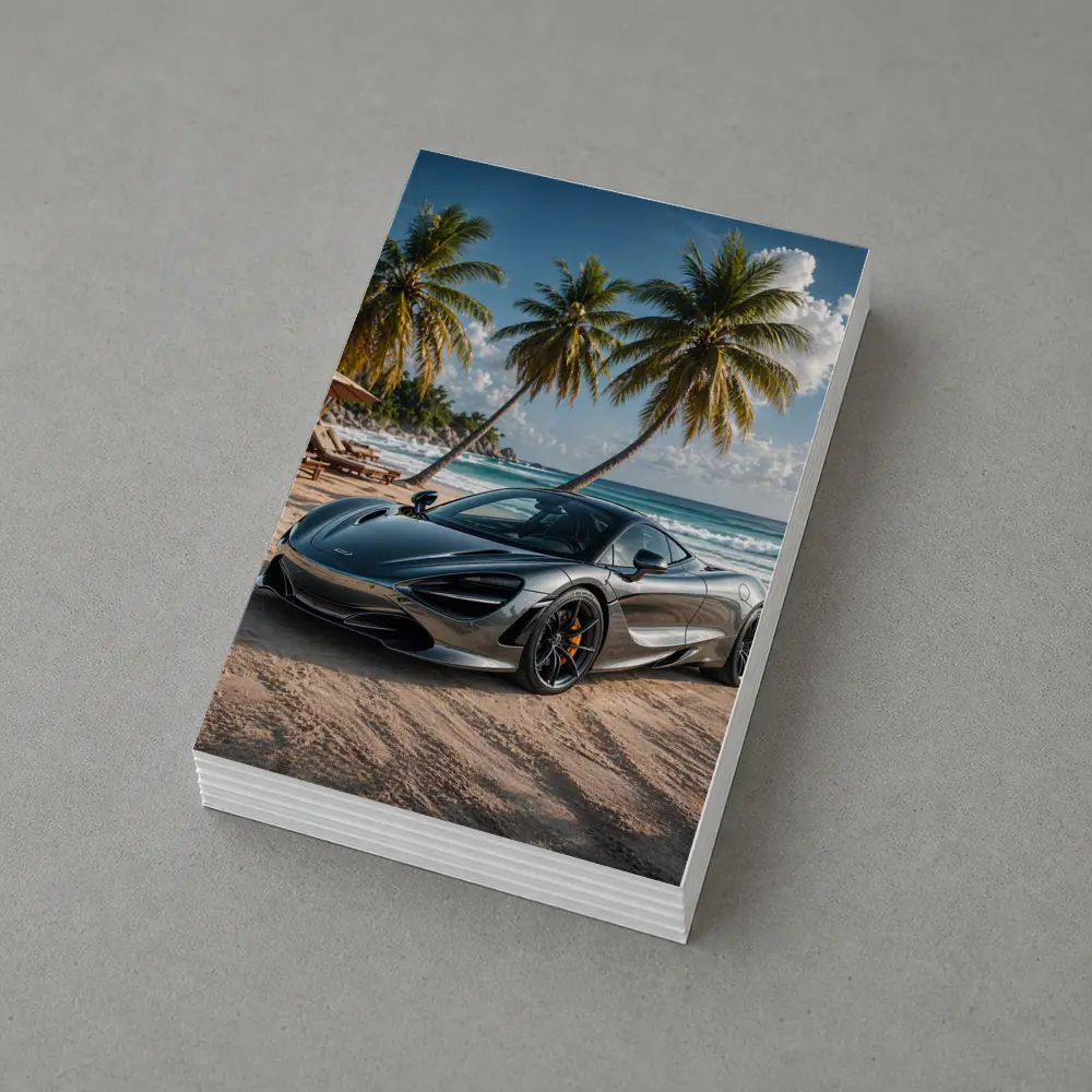 McLaren 720S Silver Supercar Tropical Beach – Postcards