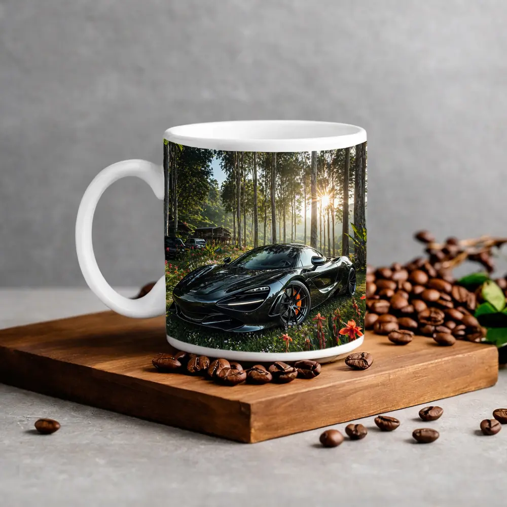 McLaren 720S Black Supercar Forest Sunlight – Mugs