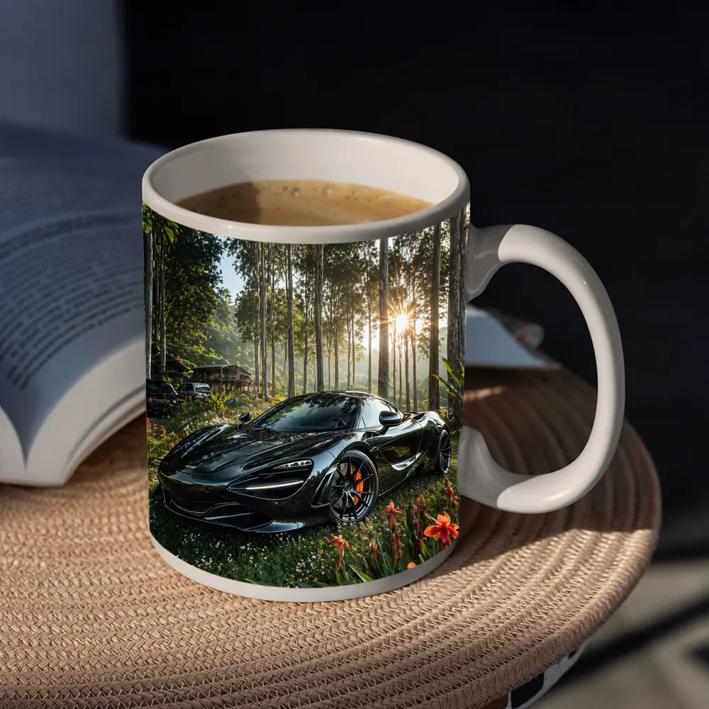 McLaren 720S Black Supercar Forest Sunlight – Mugs