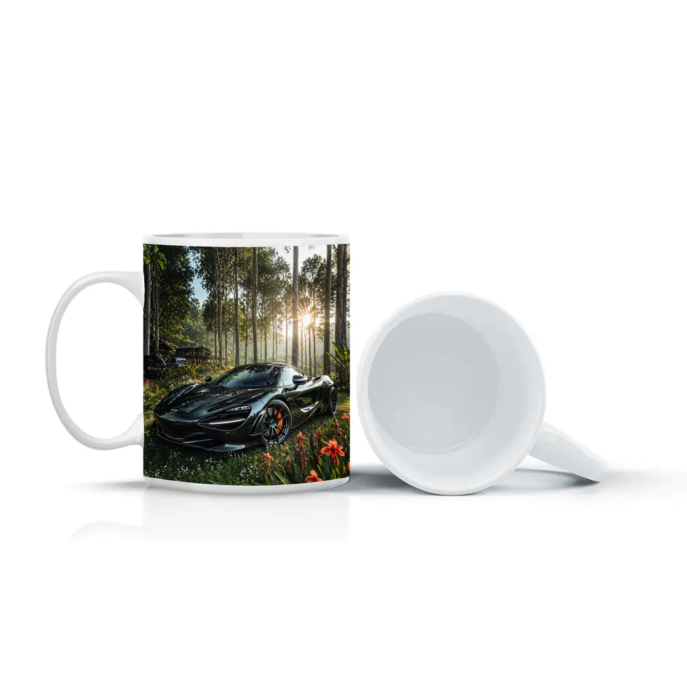 McLaren 720S Black Supercar Forest Sunlight – Mugs