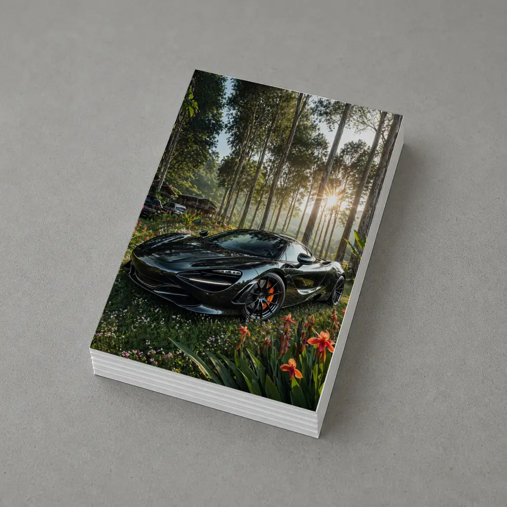 McLaren 720S Black Supercar Forest Sunlight – Postcards