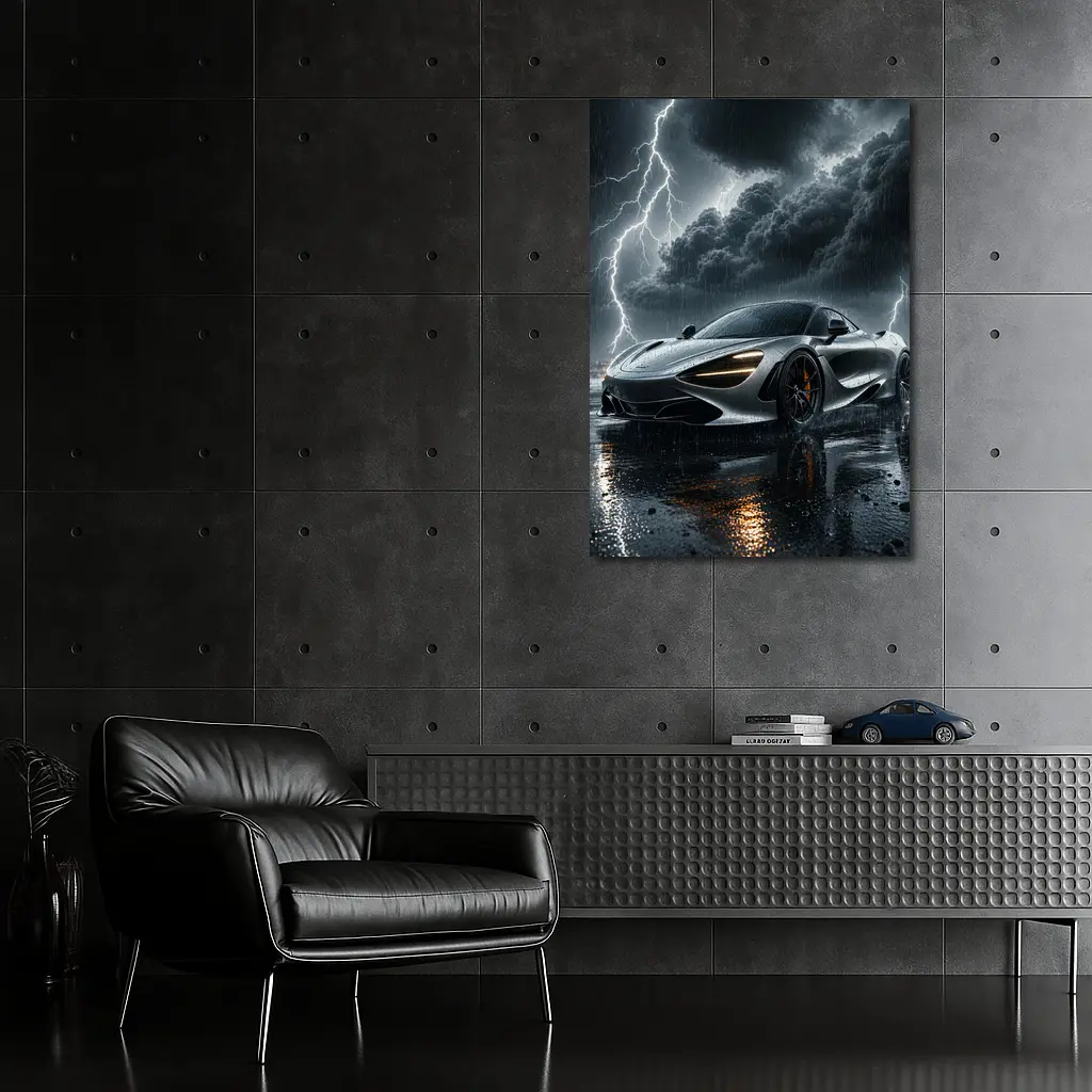 McLaren 720S In Stormy Lightning Night