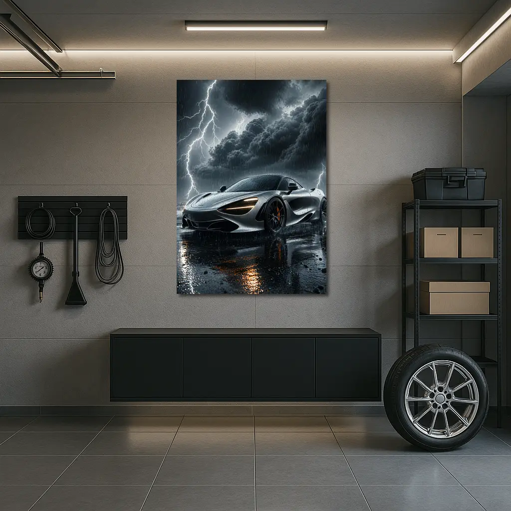 McLaren 720S In Stormy Lightning Night – Wall Art