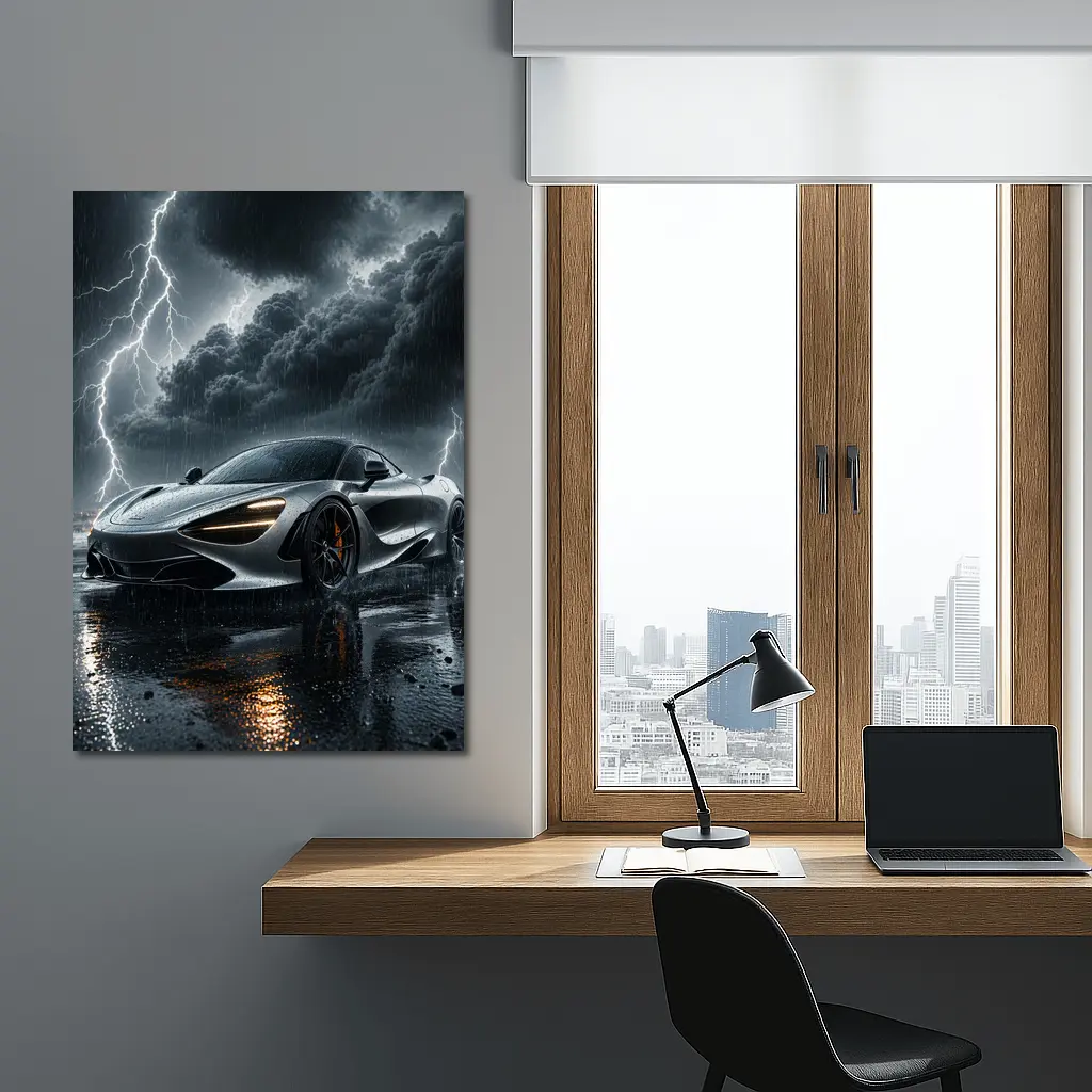 McLaren 720S In Stormy Lightning Night – Wall Art