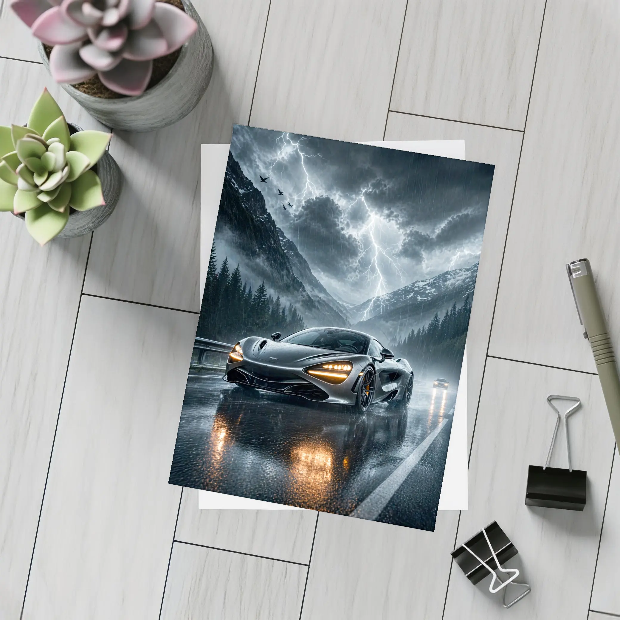 McLaren 720S Stormy Mountain Road Night – Postcards