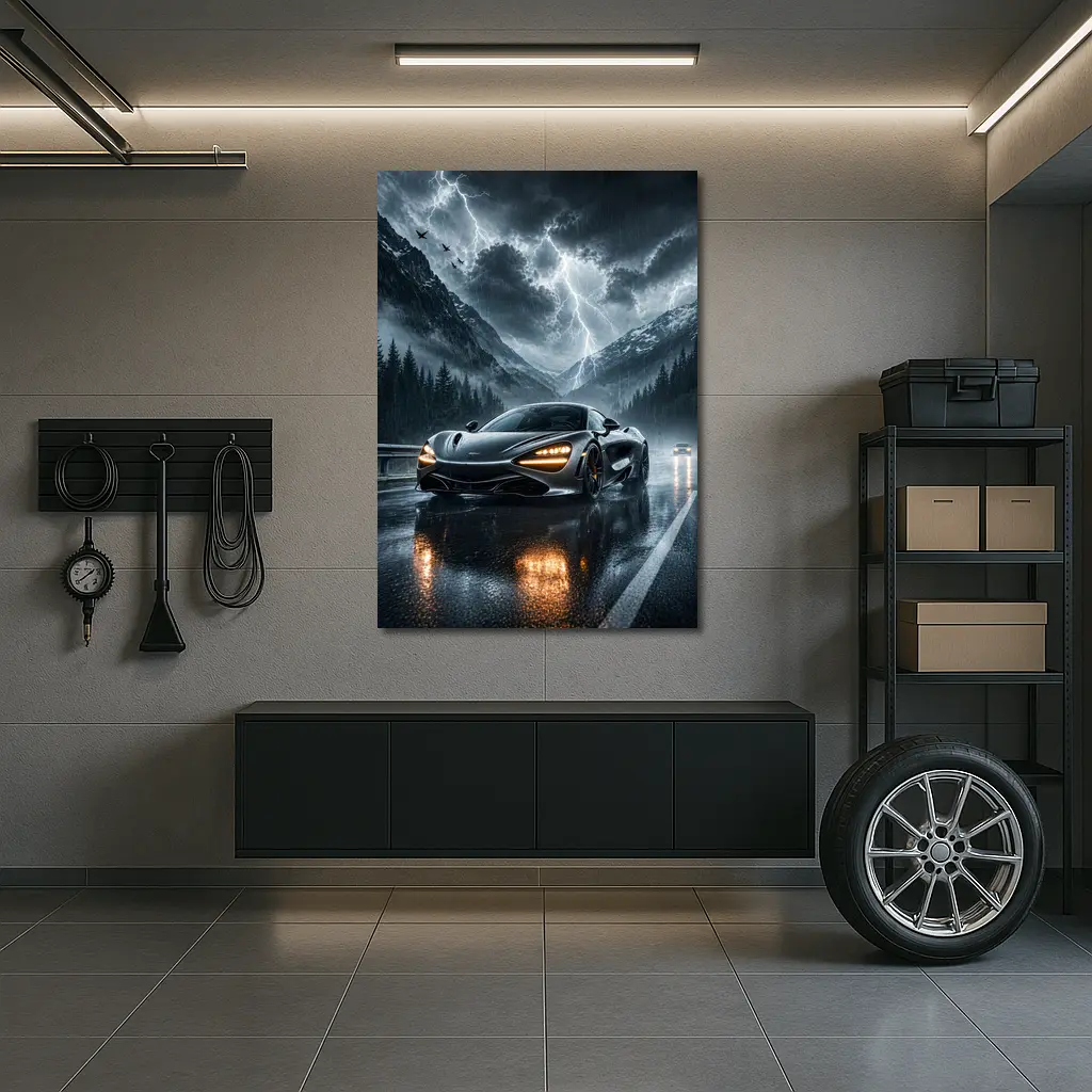 McLaren 720S Stormy Mountain Road Night – Wall Art