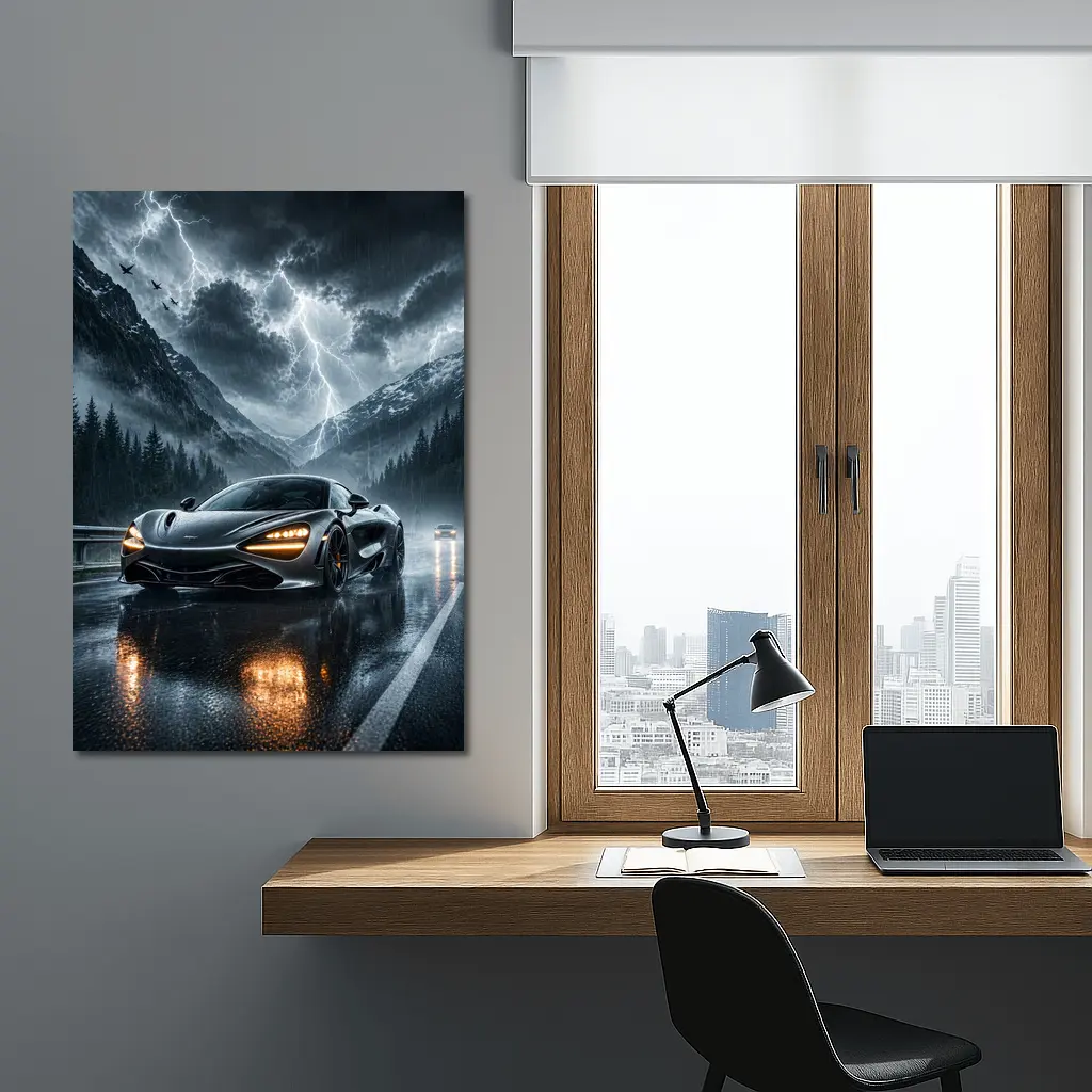 McLaren 720S Stormy Mountain Road Night – Wall Art