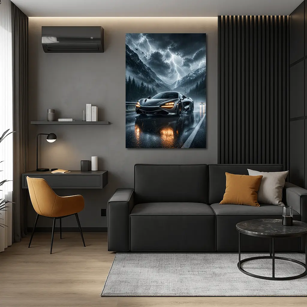 McLaren 720S Stormy Mountain Road Night – Wall Art