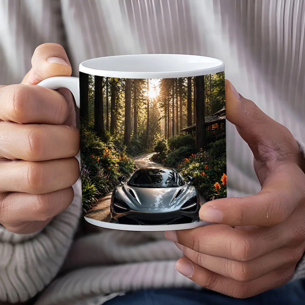 McLaren 720S Silver Forest Road Sunlight – Mugs