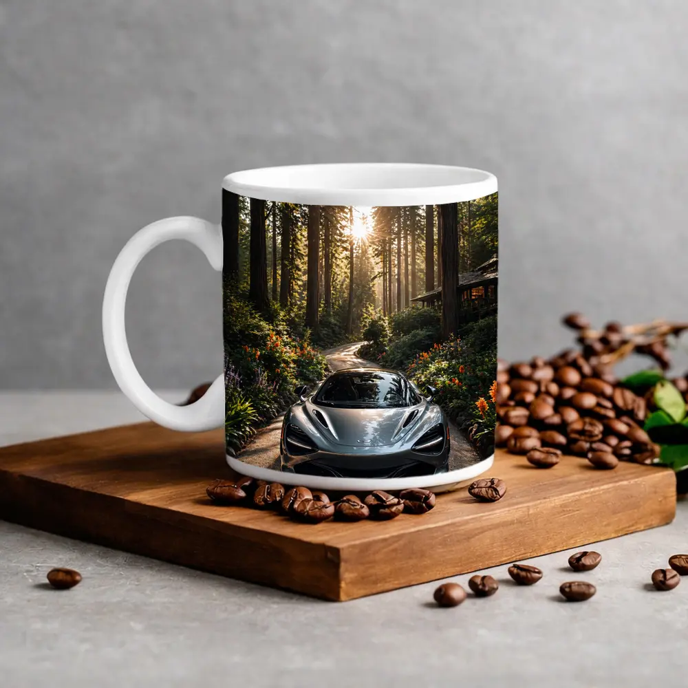 McLaren 720S Silver Forest Road Sunlight – Mugs