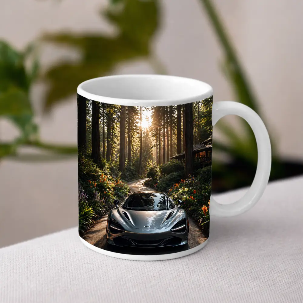 McLaren 720S Silver Forest Road Sunlight – Mugs