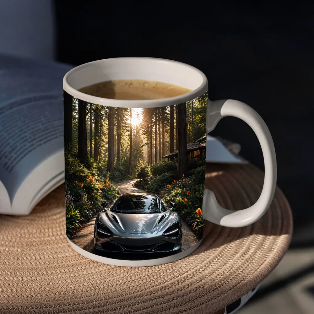 McLaren 720S Silver Forest Road Sunlight – Mugs