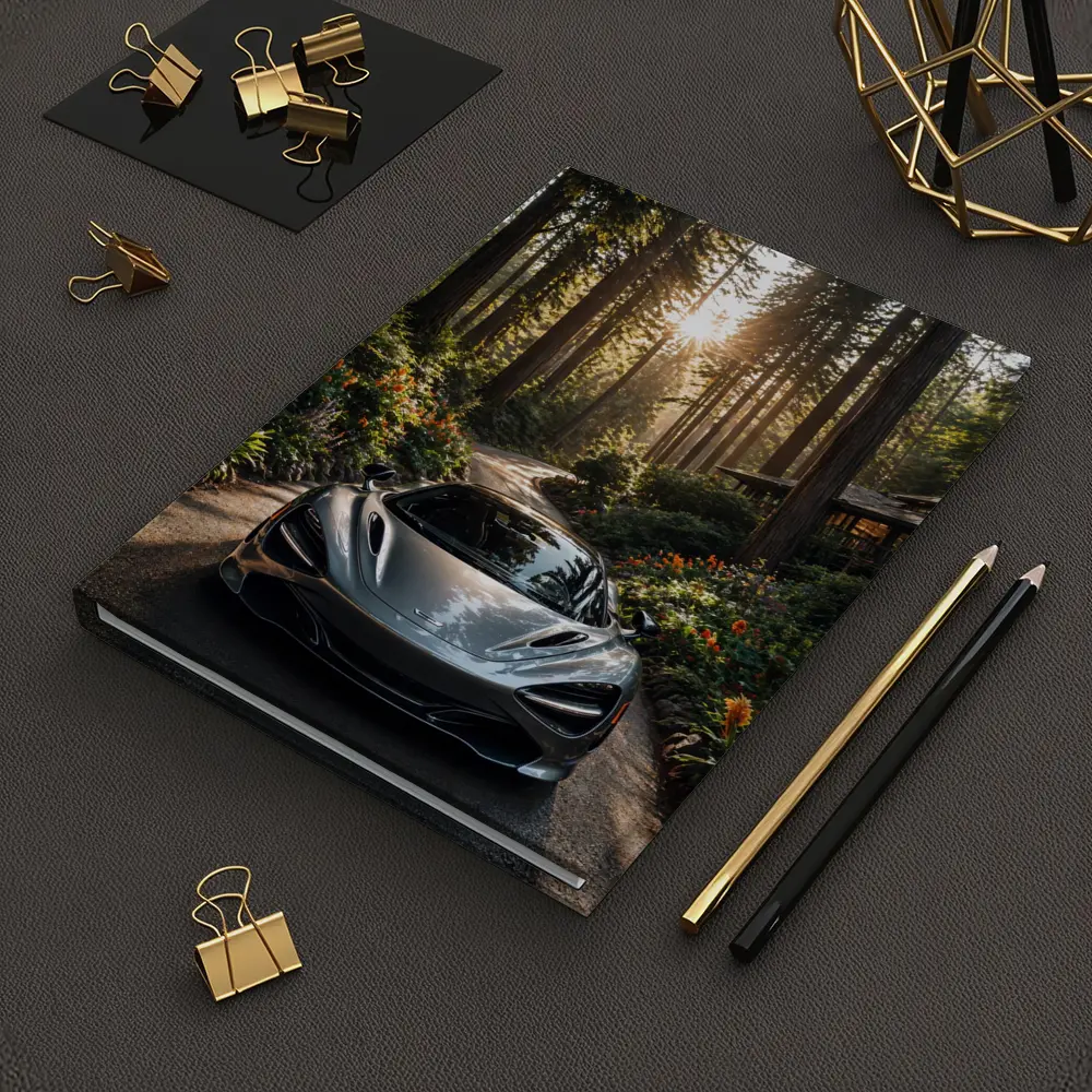 McLaren 720S Silver Forest Road Sunlight – Notebooks