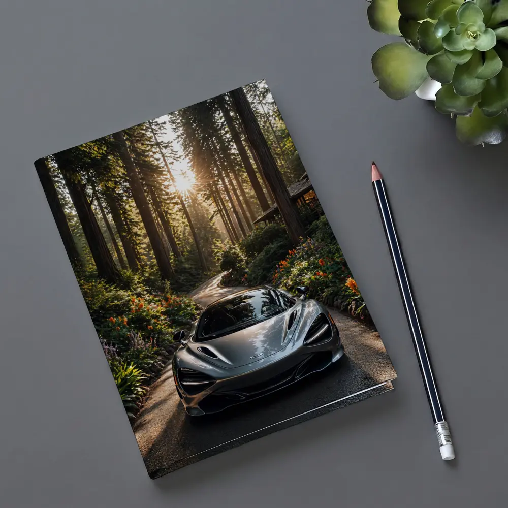 McLaren 720S Silver Forest Road Sunlight – Notebooks