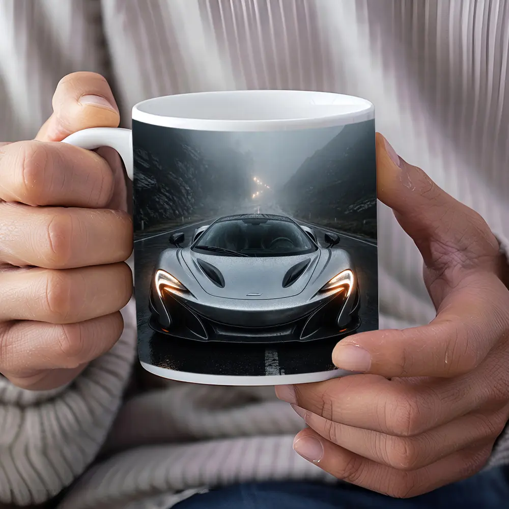 McLaren P1 Silver Rainy Mountain Road – Mugs