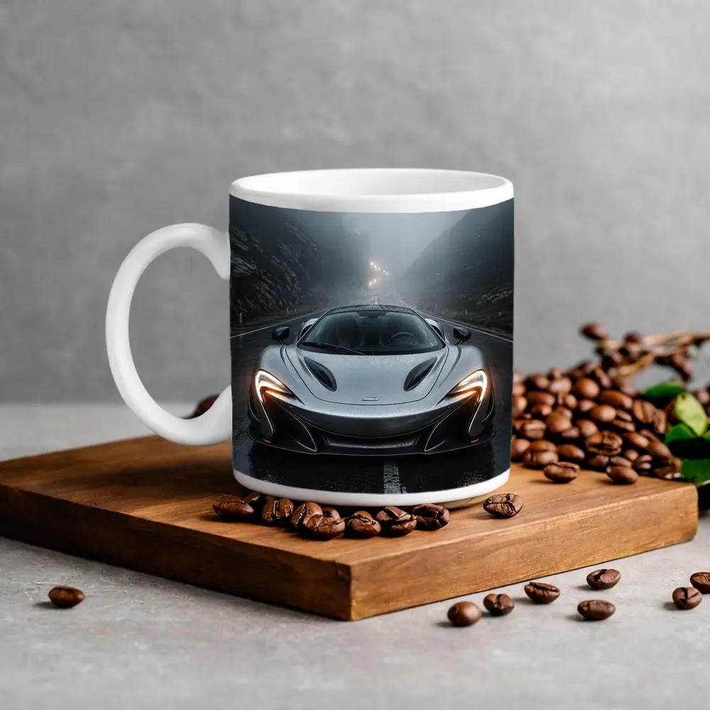 McLaren P1 Silver Rainy Mountain Road – Mugs