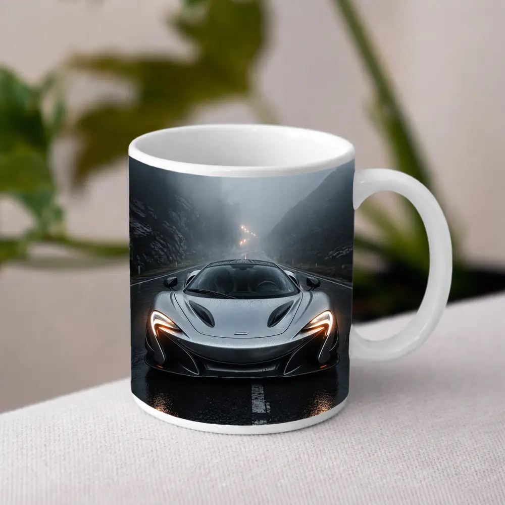 McLaren P1 Silver Rainy Mountain Road – Mugs